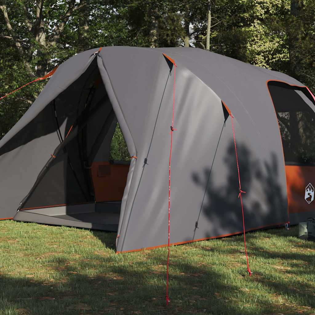 Dome Tent 6-Person met dak Grijs en Oranje 500 x 314 x 206 cm