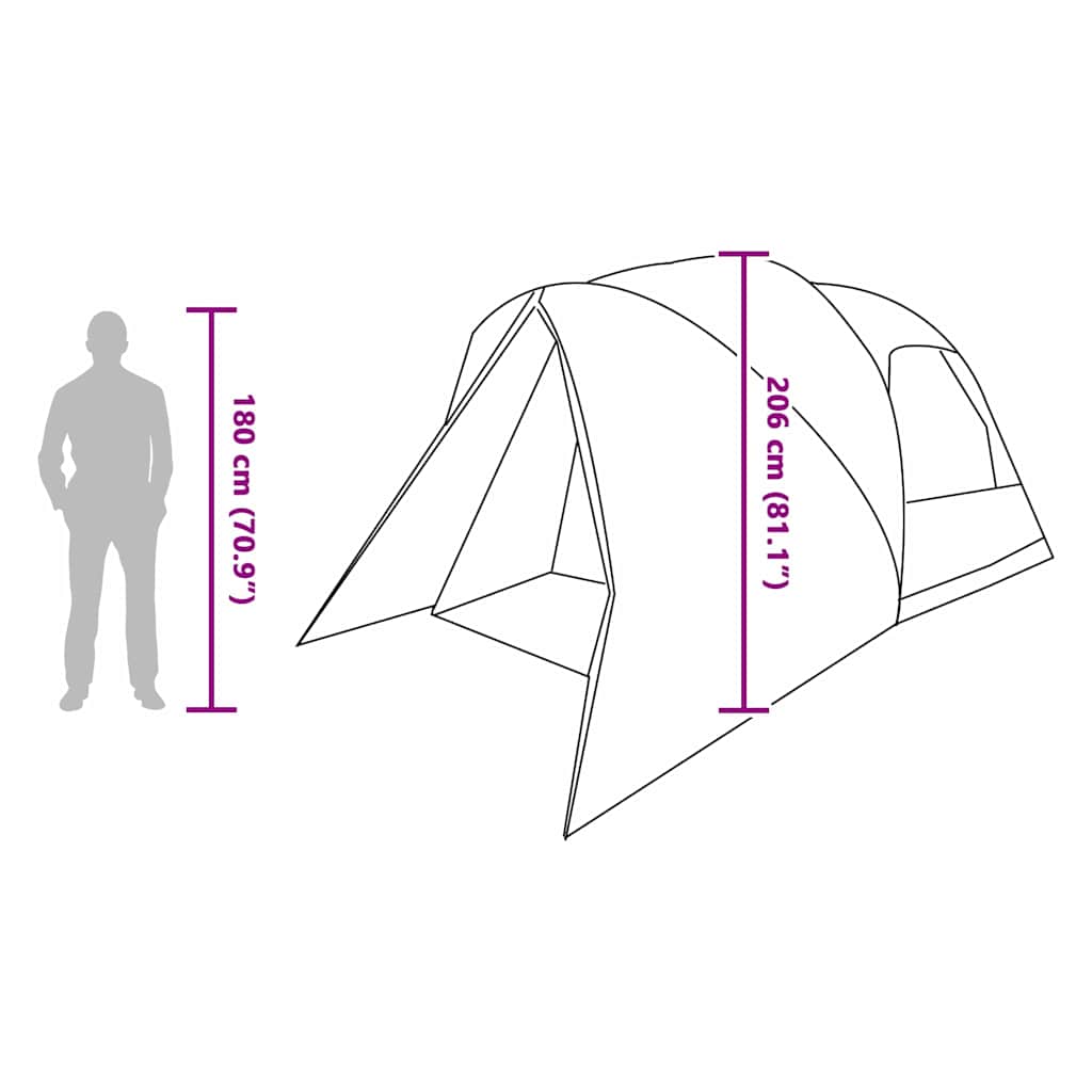 Dome Tent 6-Person met dak Grijs en Oranje 500 x 314 x 206 cm