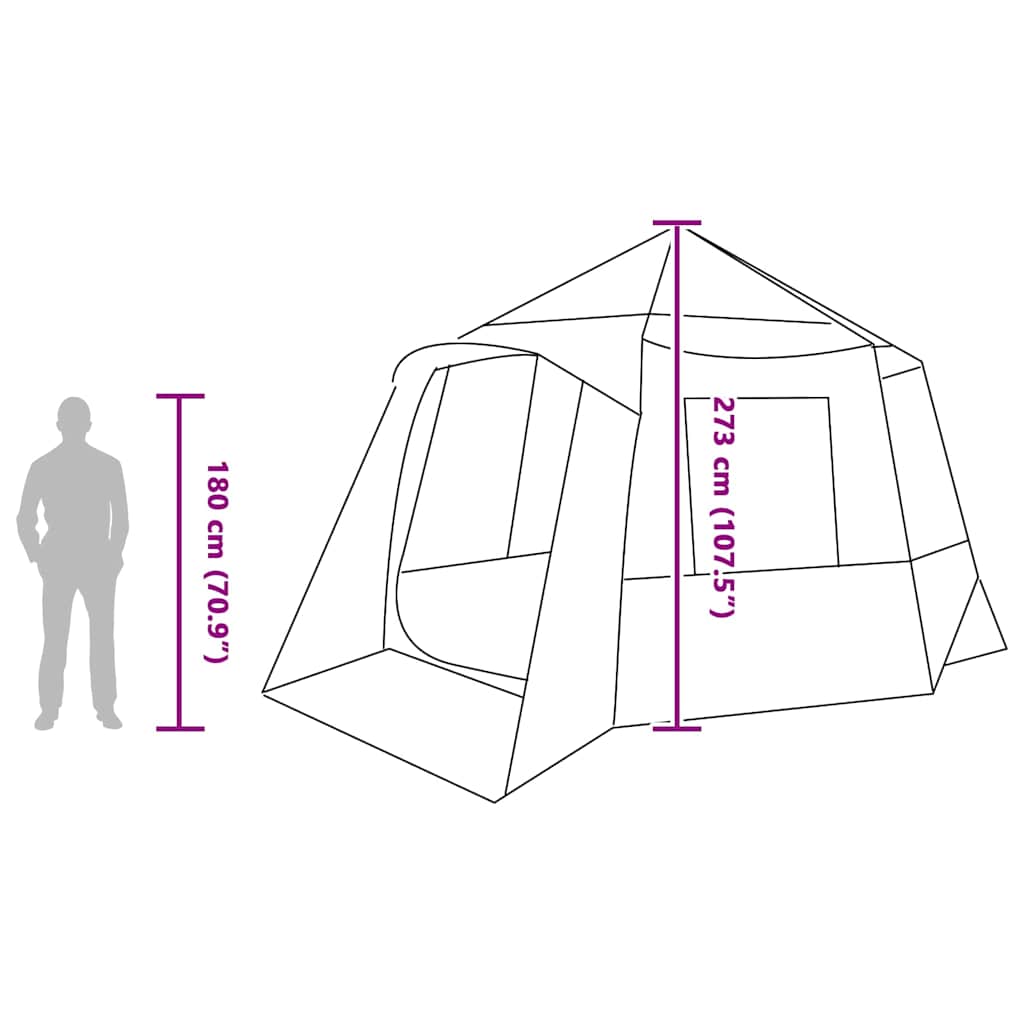 Cabin Tent 12-Person 10-persoons Groen en Wit