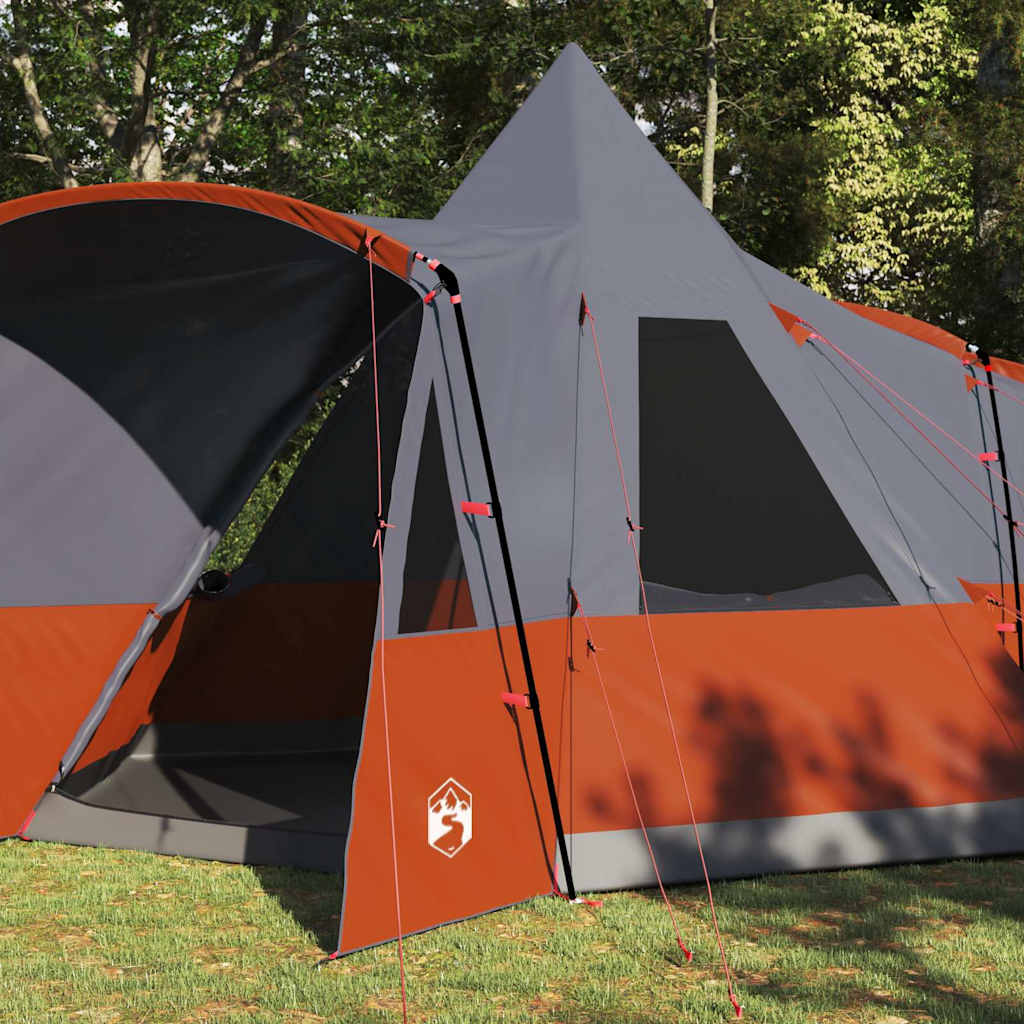 Teepee Tent 8-Persoon 8-persoons Grijs en Oranje