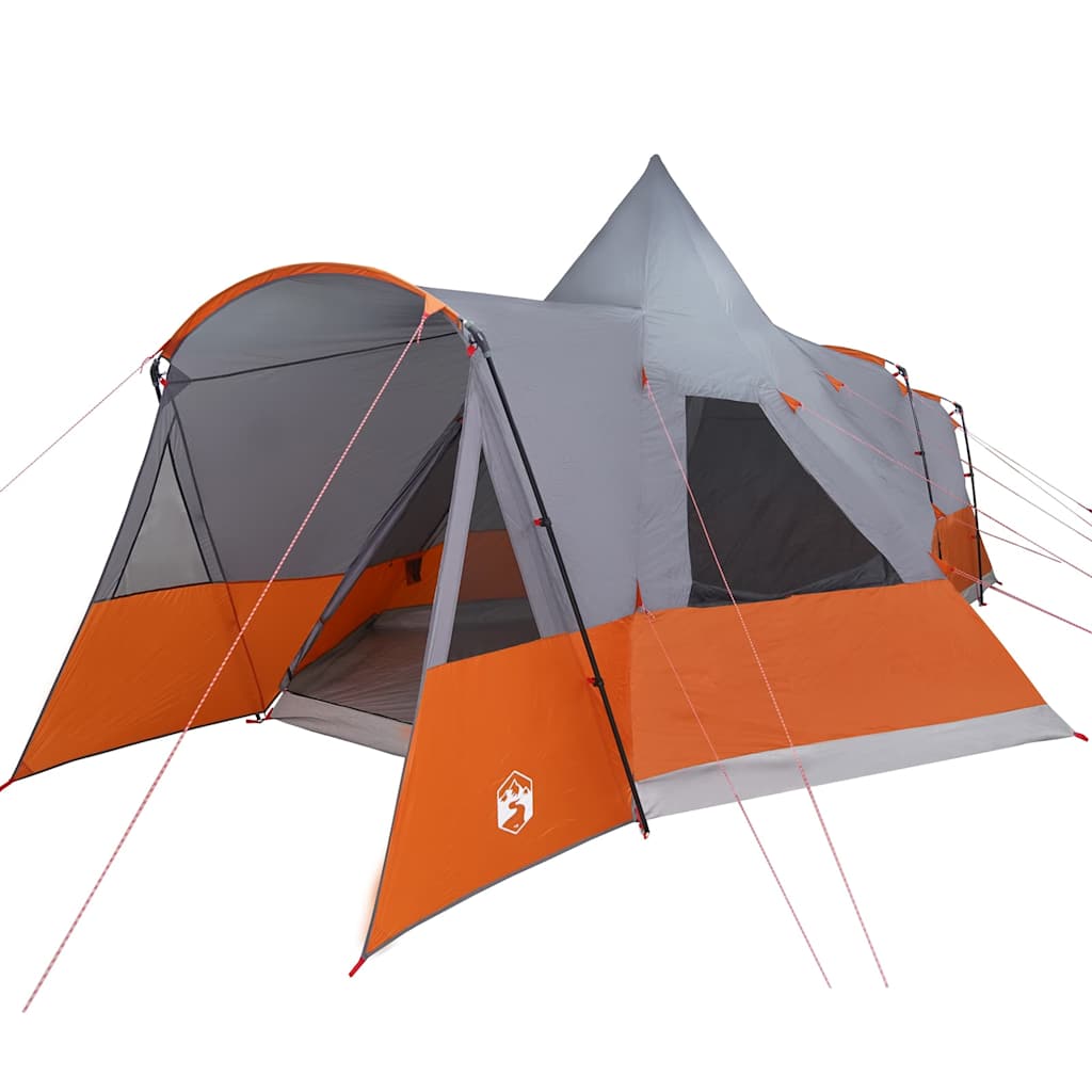 Teepee Tent 8-Persoon 8-persoons Grijs en Oranje