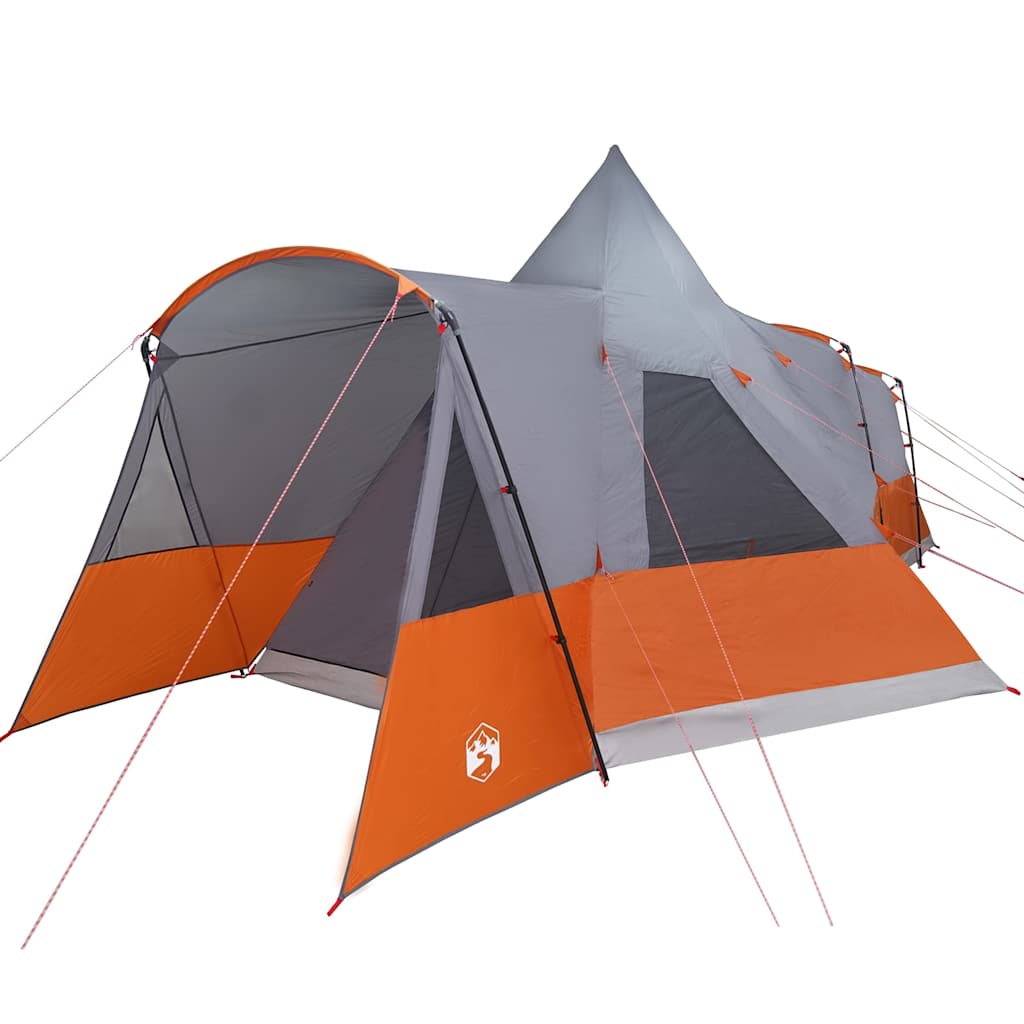 Teepee Tent 8-Persoon 8-persoons Grijs en Oranje