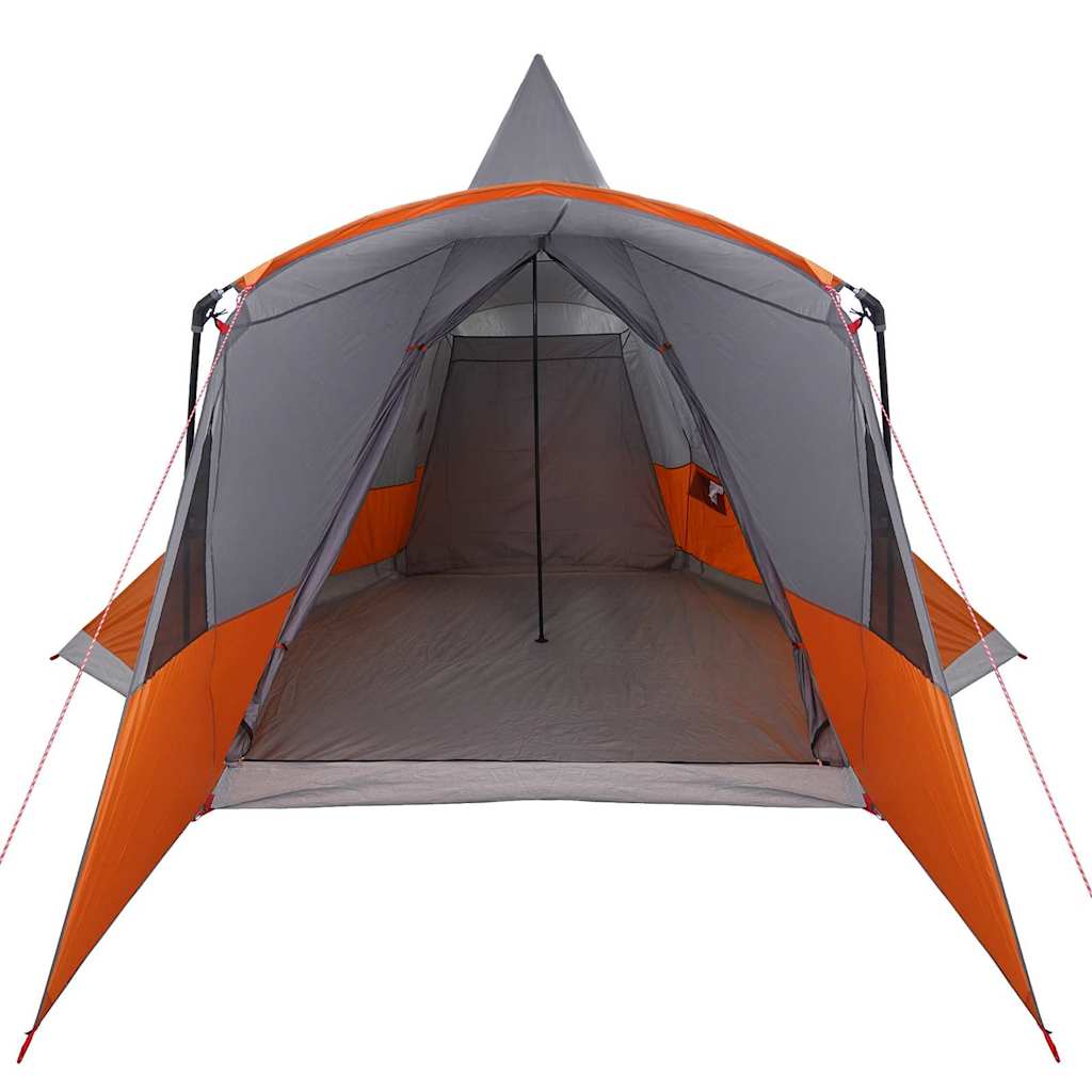 Teepee Tent 8-Persoon 8-persoons Grijs en Oranje