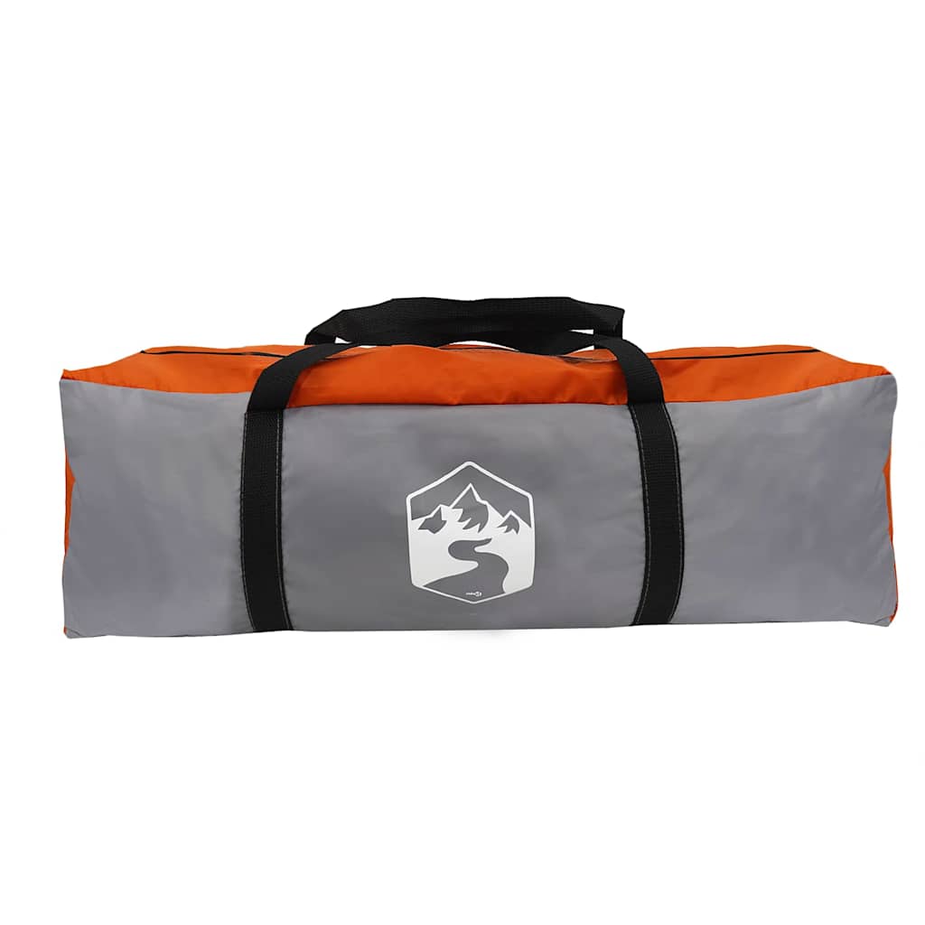 Tunnel Tent 8-Person met dak Grijs en Oranje 710 x 460 x 245 cm