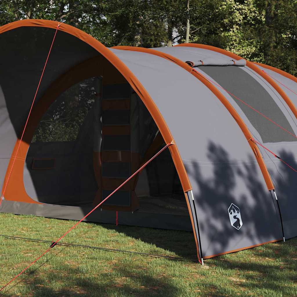 Tunnel Tent 8-Person met dak Grijs en Oranje 710 x 460 x 245 cm