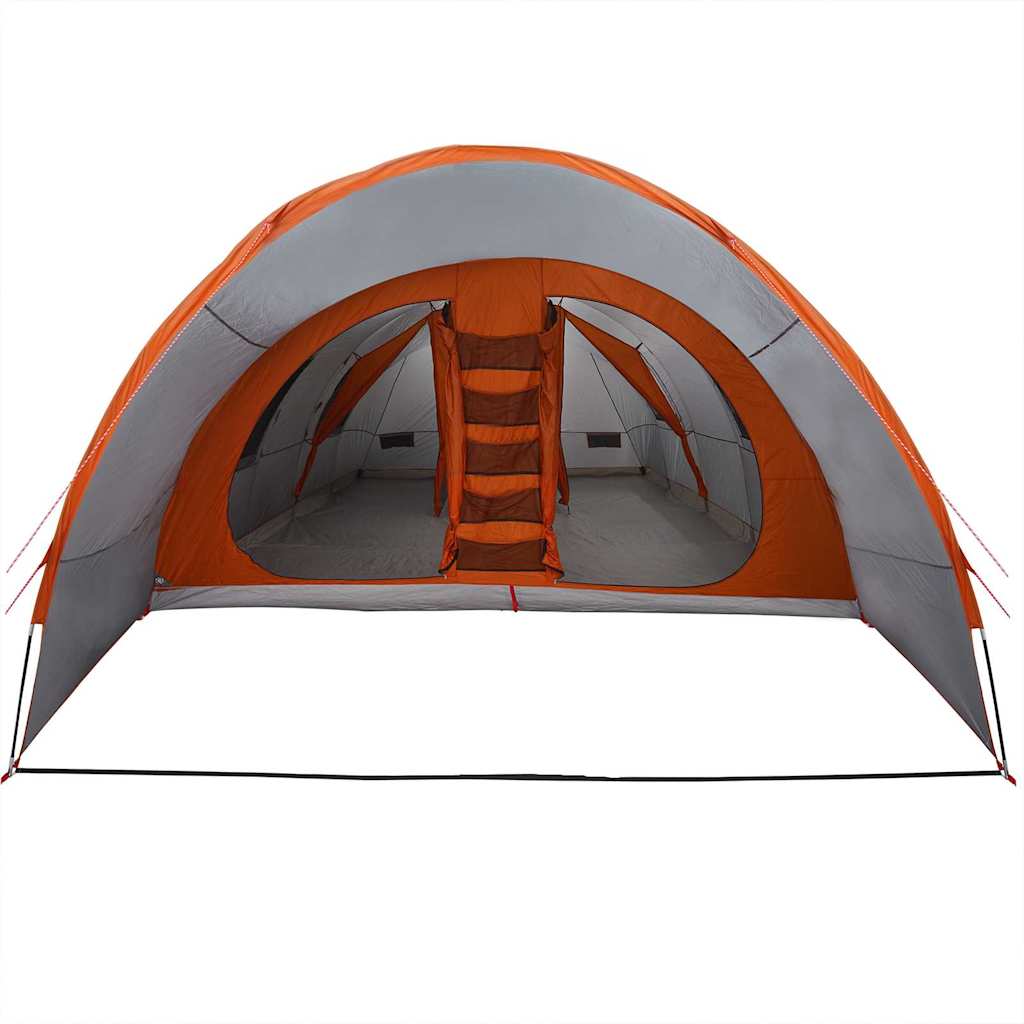 Tunnel Tent 8-Person met dak Grijs en Oranje 710 x 460 x 245 cm