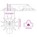 Teepee Tent 3-Person 3-persoons Grijs en Oranje