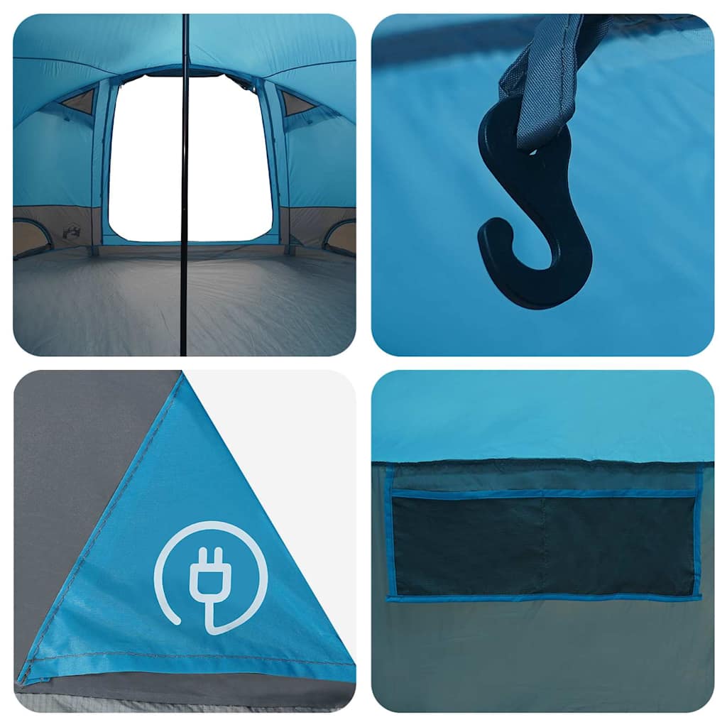 Dome Tent 4-Person met dak met opslag Blauw 505 x 450 x 248 cm