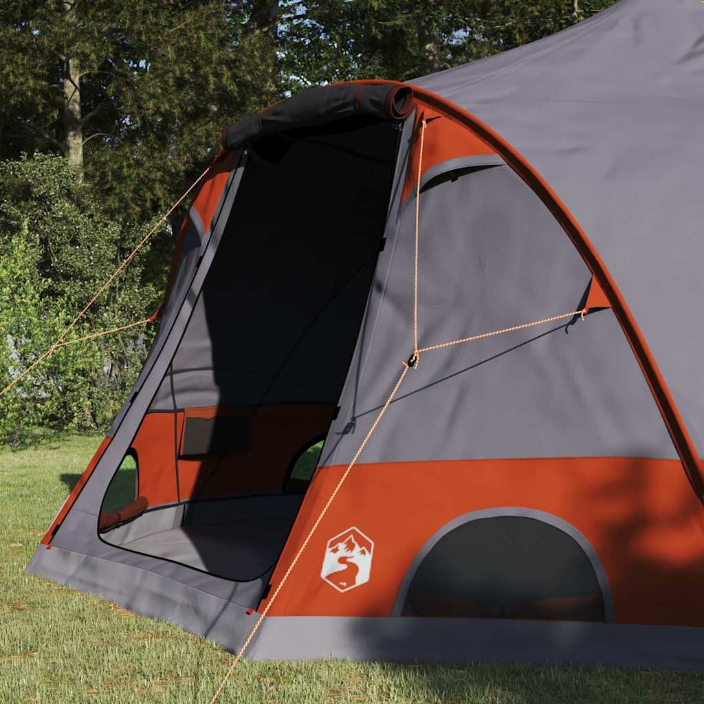 Dome Tent 4-Person met dak Grijs en Oranje 505 x 450 x 248 cm