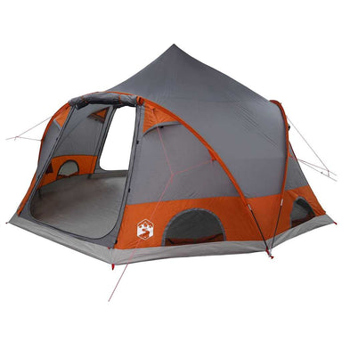 Dome Tent 4-Person met dak Grijs en Oranje 505 x 450 x 248 cm