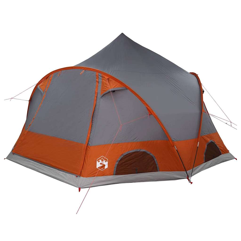 Dome Tent 4-Person met dak Grijs en Oranje 505 x 450 x 248 cm
