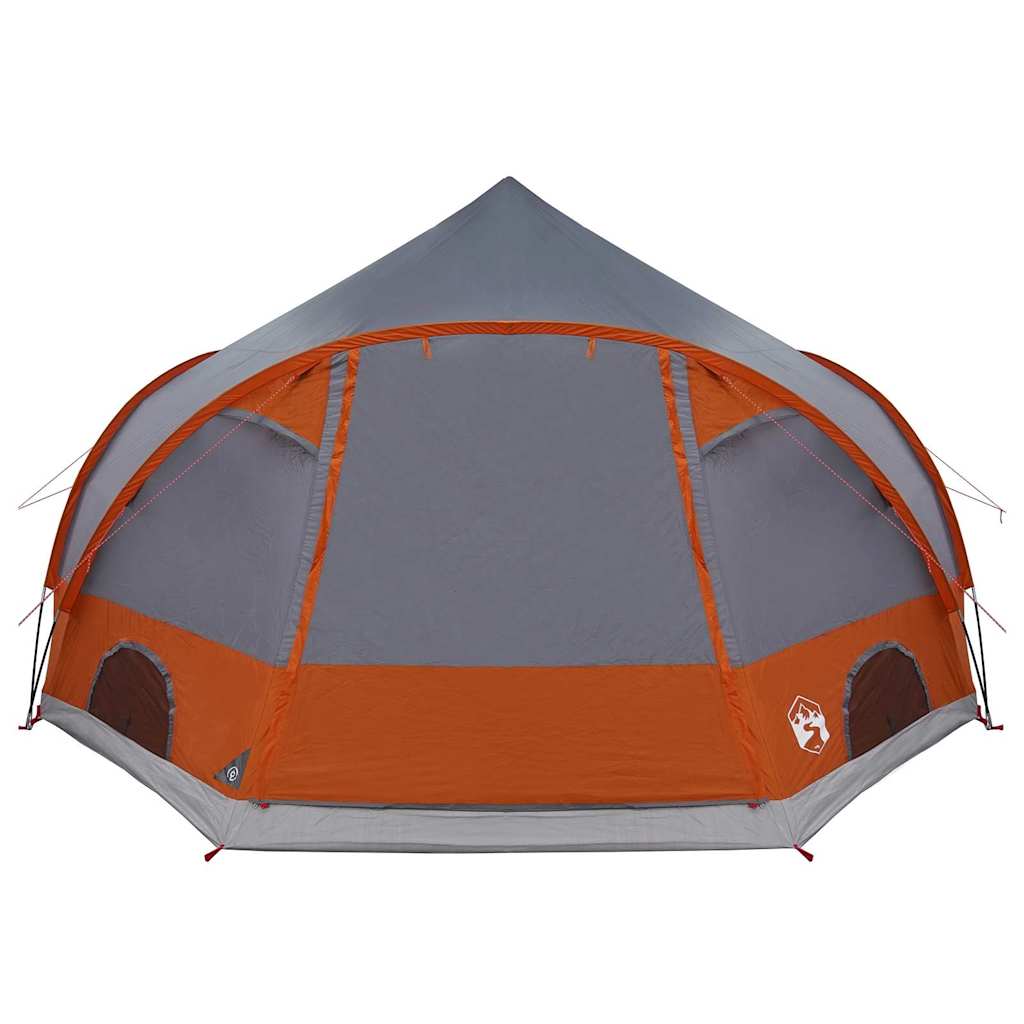 Dome Tent 4-Person met dak Grijs en Oranje 505 x 450 x 248 cm