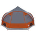 Dome Tent 4-Person met dak Grijs en Oranje 505 x 450 x 248 cm