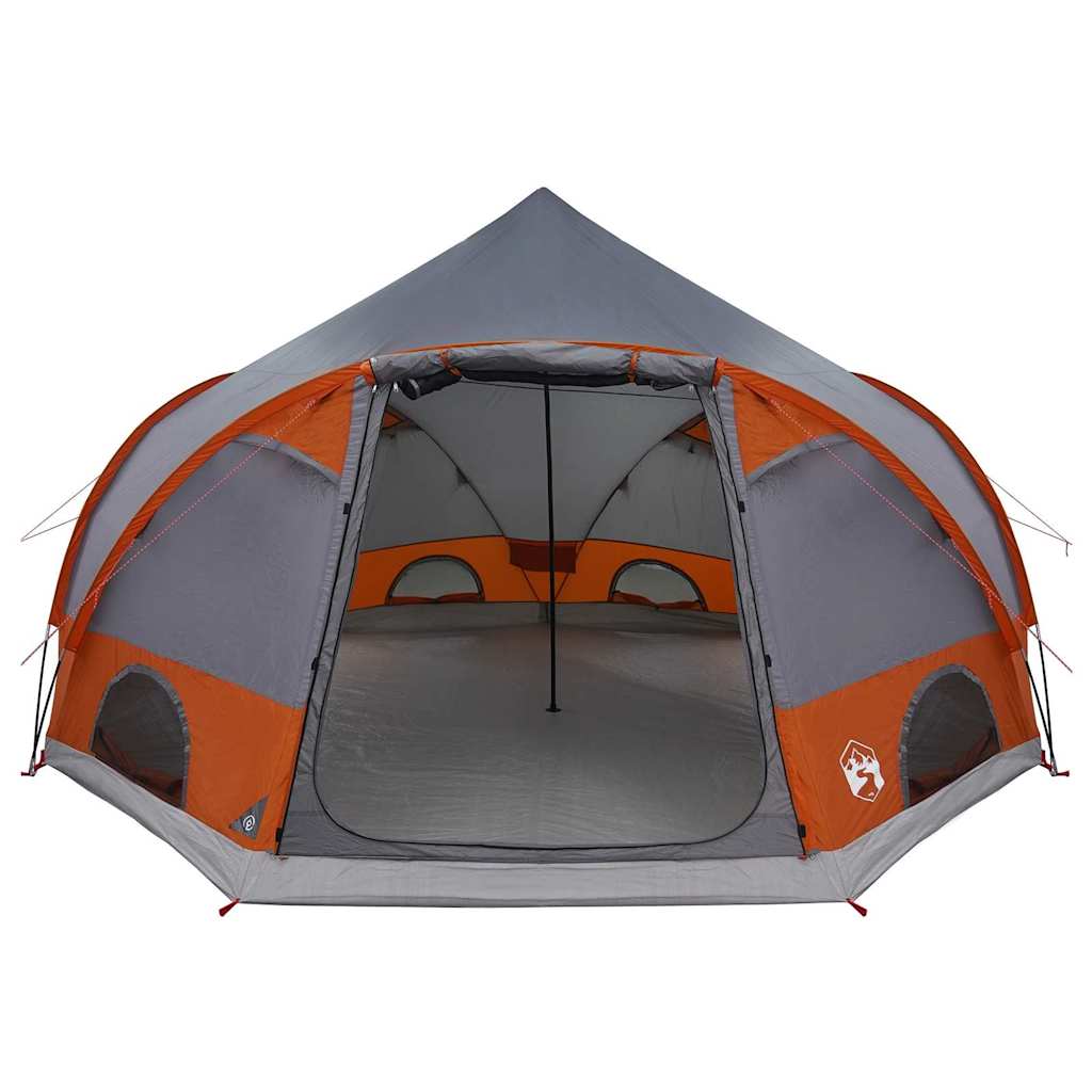 Dome Tent 4-Person met dak Grijs en Oranje 505 x 450 x 248 cm