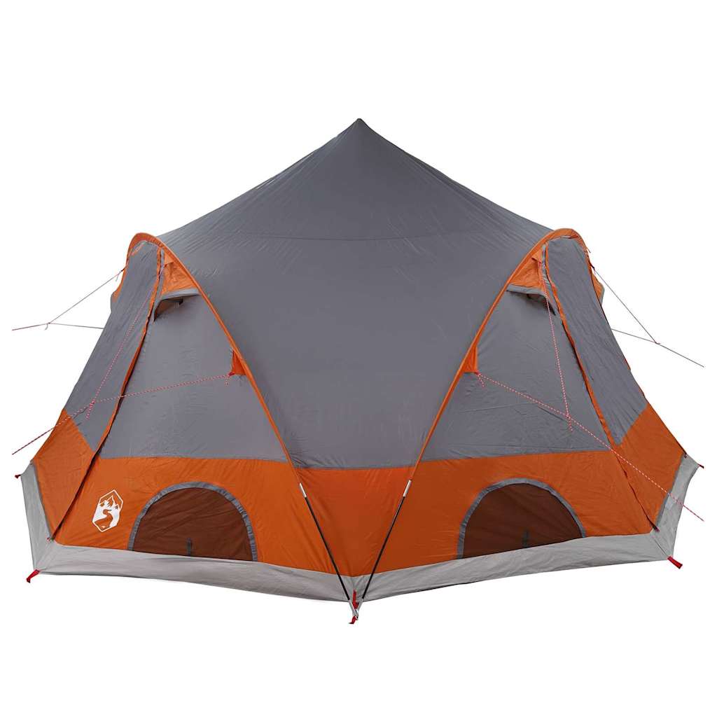 Dome Tent 4-Person met dak Grijs en Oranje 505 x 450 x 248 cm