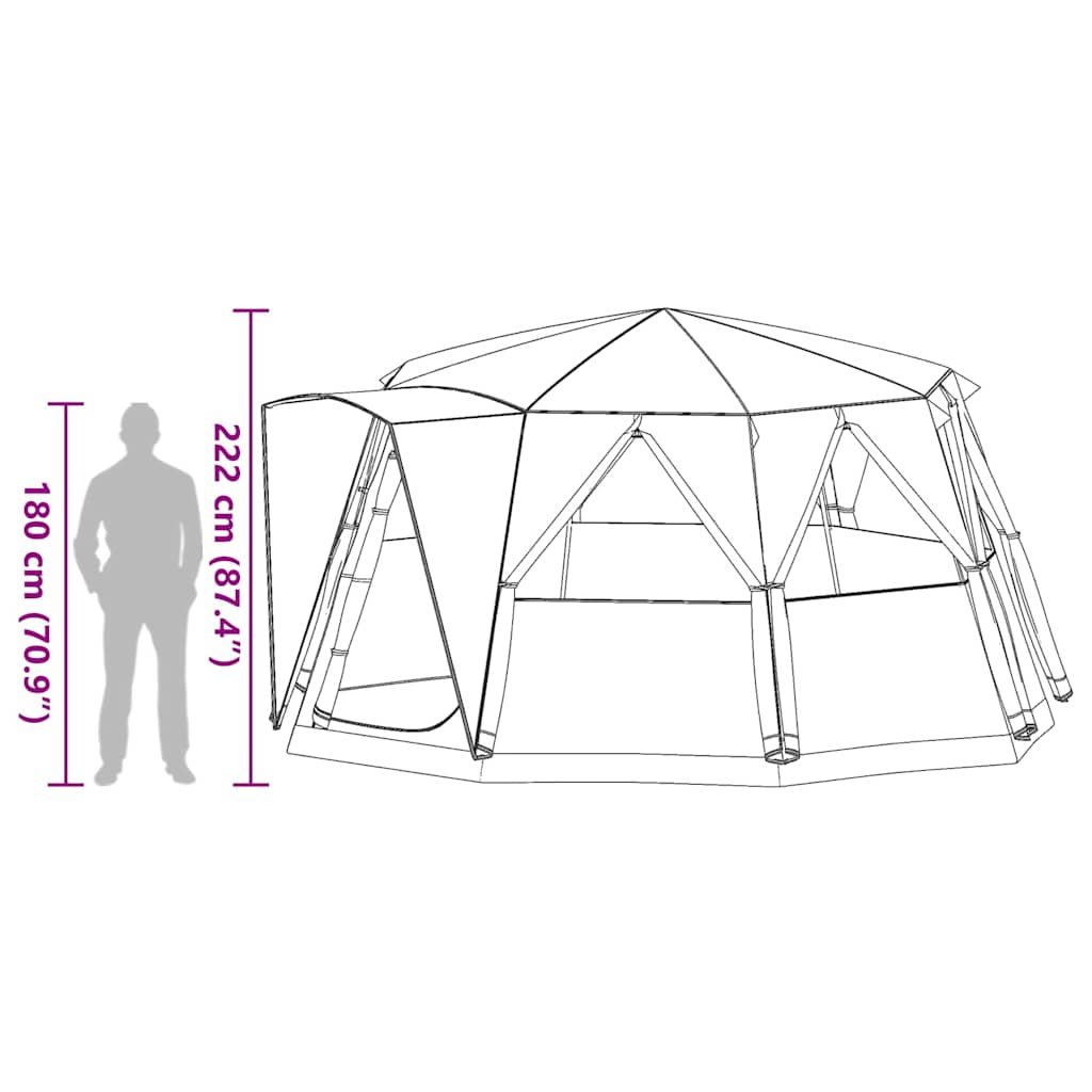 Cabinetent 6-Personen met dak Blauw 425 x 396 x 222 cm