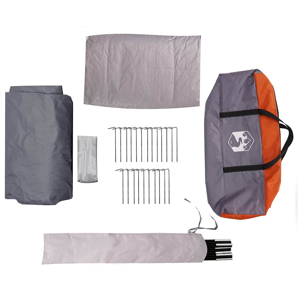 Cabinetent 6-Personen Grijs en Oranje 425 x 396 x 222 cm
