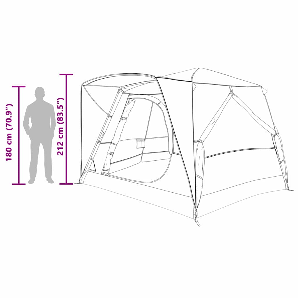 Cabine Tent 7-Persoons met dak Groen 400 x 350 x 212 cm