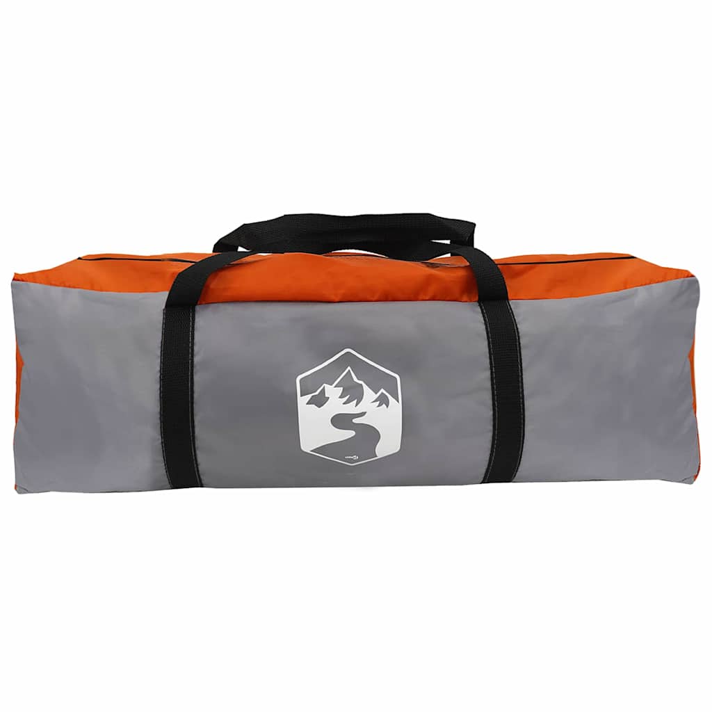 Cabine Tent 7-Persoons Grijs en Oranje 400 x 350 x 212 cm