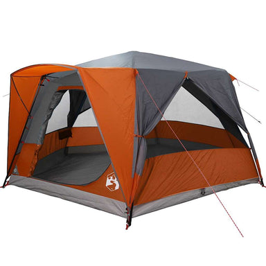 Cabine Tent 7-Persoons Grijs en Oranje 400 x 350 x 212 cm