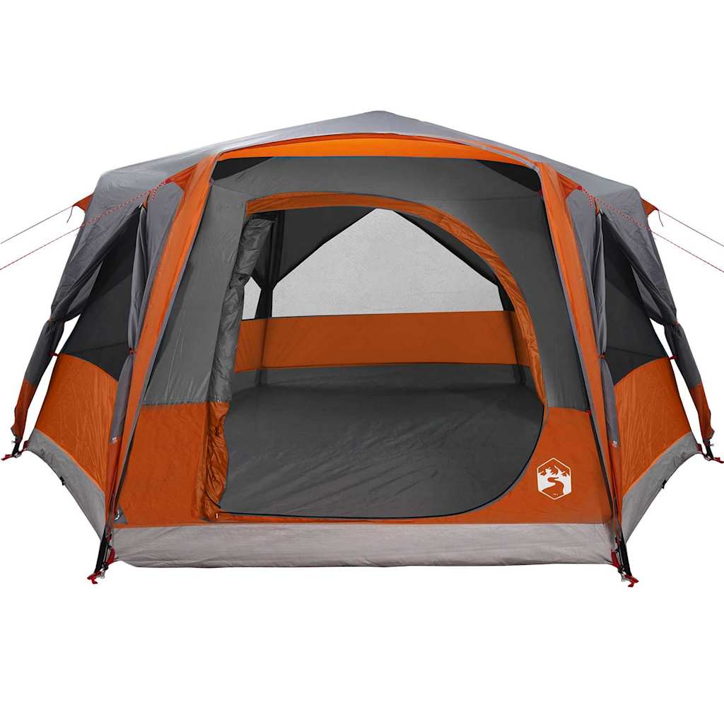Cabine Tent 7-Persoons Grijs en Oranje 400 x 350 x 212 cm