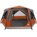 Cabine Tent 7-Persoons Grijs en Oranje 400 x 350 x 212 cm