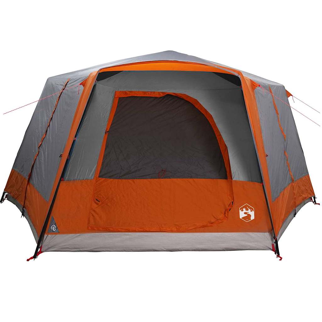 Cabine Tent 7-Persoons Grijs en Oranje 400 x 350 x 212 cm