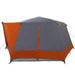 Cabine Tent 7-Persoons Grijs en Oranje 400 x 350 x 212 cm