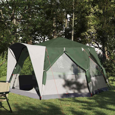 Cabine Tent 5-Persoon met dak Groen en Wit 333 x 317 x 194 cm