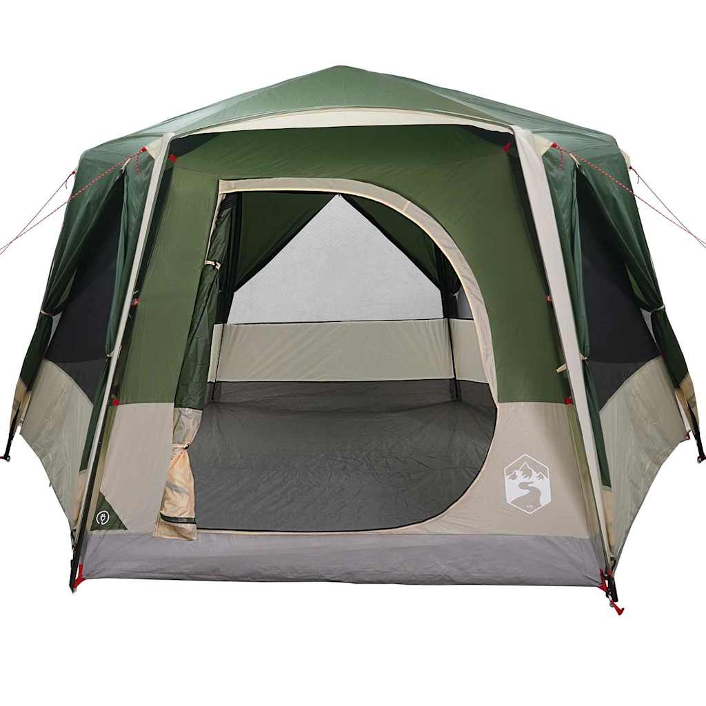Cabine Tent 5-Persoon met dak Groen en Wit 333 x 317 x 194 cm