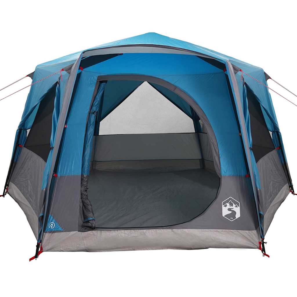 Cabine Tent 5-Persoon met dak Blauw en Grijs 333 x 317 x 194 cm