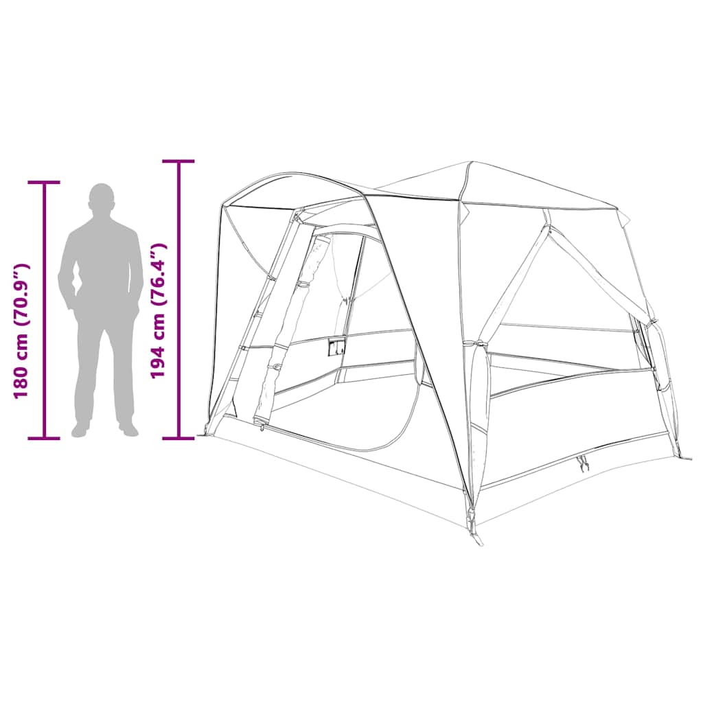 Cabine Tent 5-Persoon met dak Blauw en Grijs 333 x 317 x 194 cm