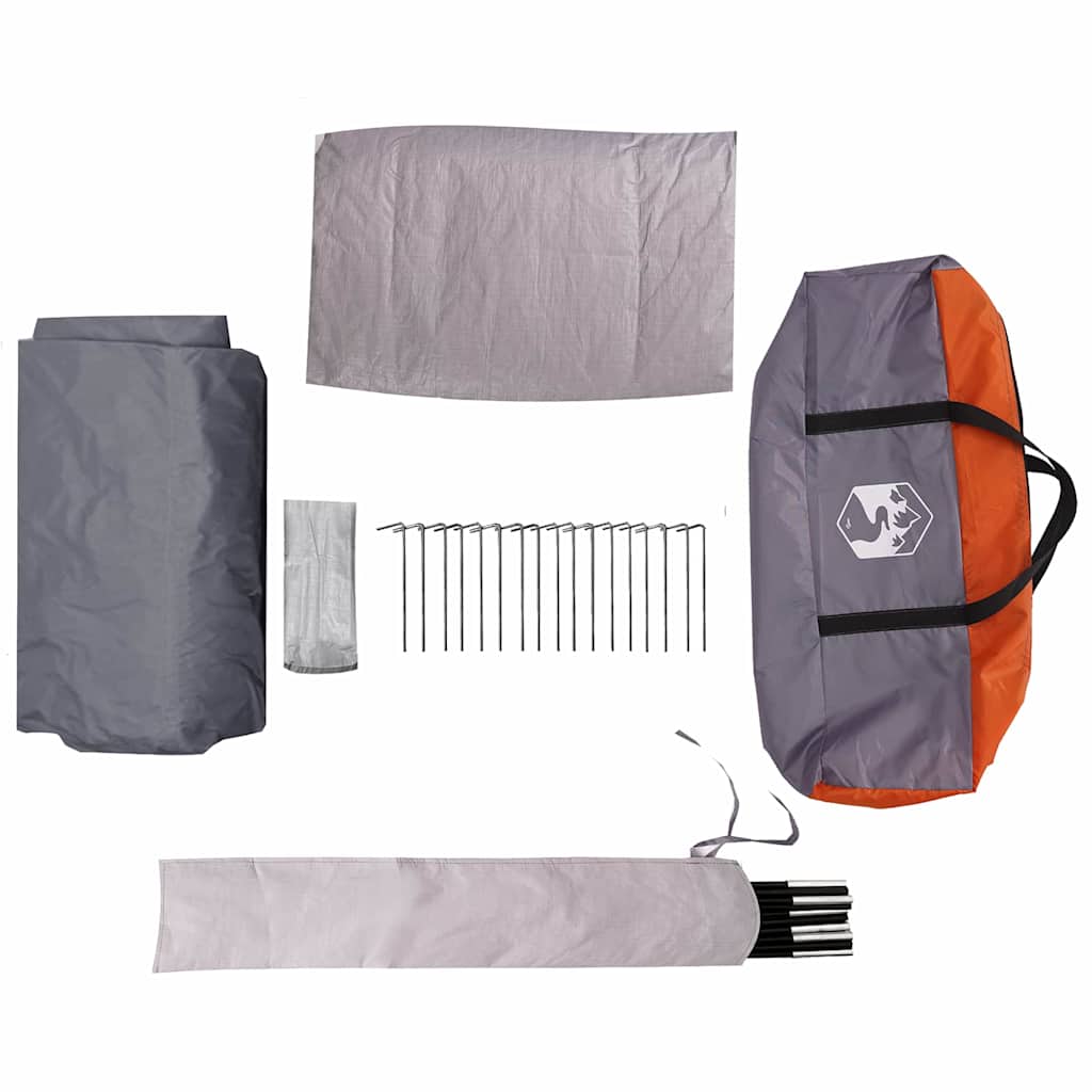 Cabine Tent 5-Persoon Grijs en Oranje 333 x 317 x 194 cm
