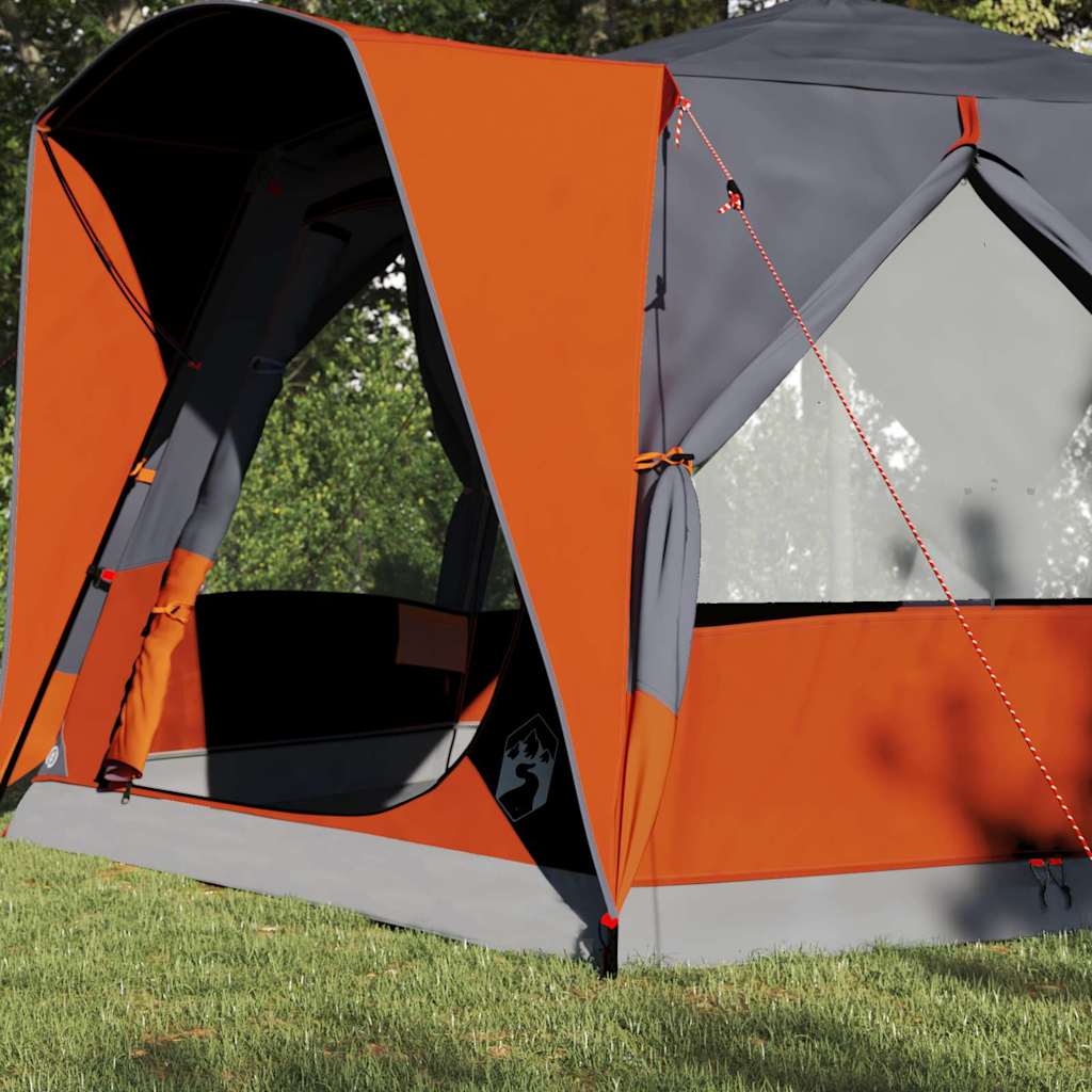 Cabine Tent 5-Persoon Grijs en Oranje 333 x 317 x 194 cm
