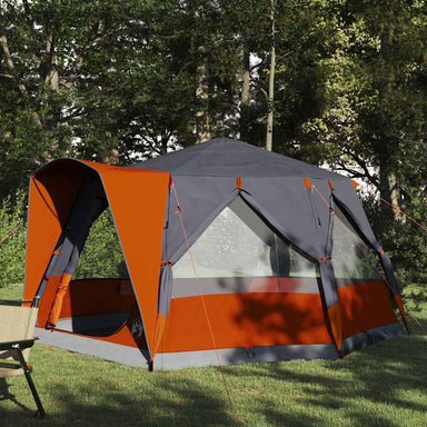 Cabine Tent 5-Persoon Grijs en Oranje 333 x 317 x 194 cm