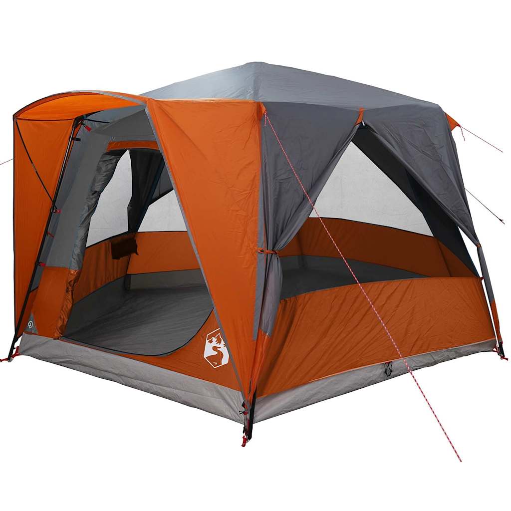Cabine Tent 5-Persoon Grijs en Oranje 333 x 317 x 194 cm