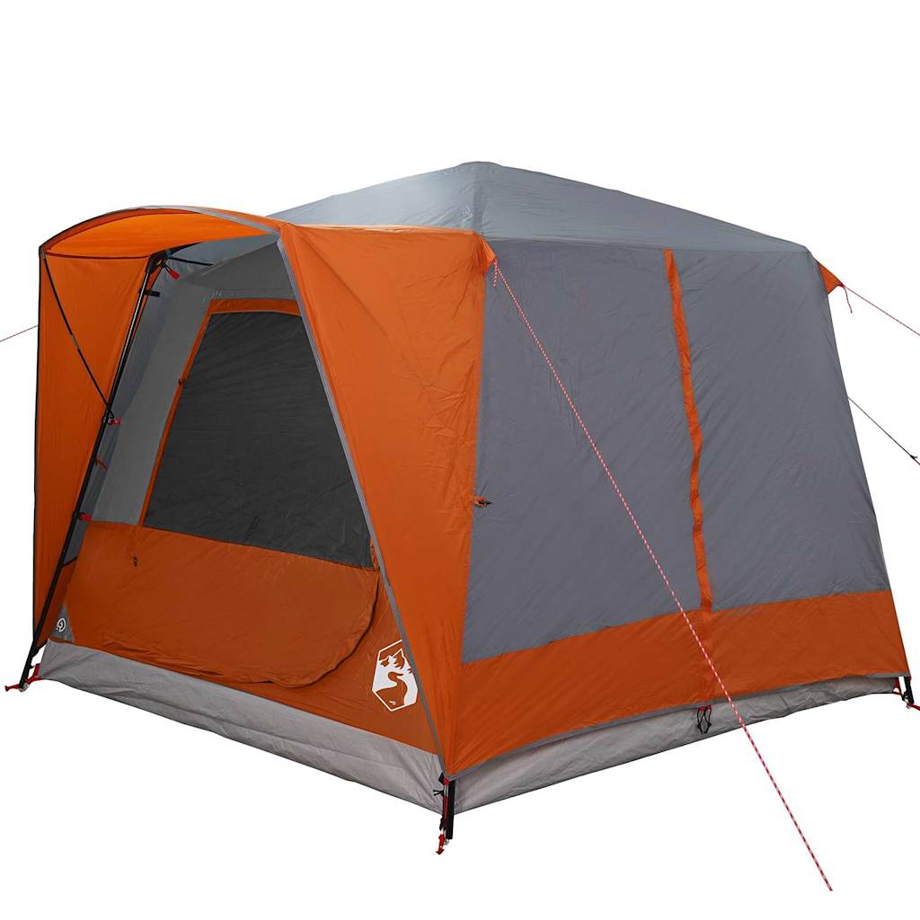Cabine Tent 5-Persoon Grijs en Oranje 333 x 317 x 194 cm