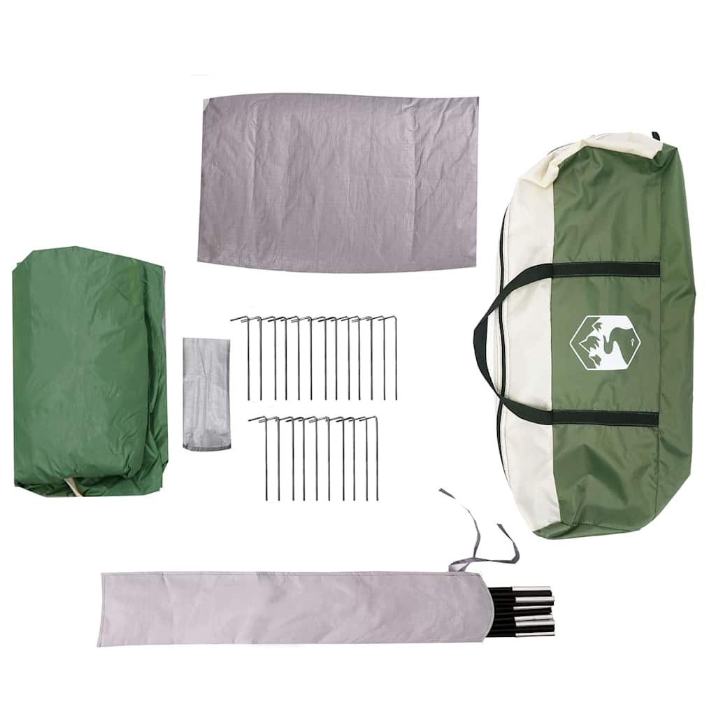 Cabine Tent 3-Persoon met dak Groen en Wit 320 x 320 x 203 cm