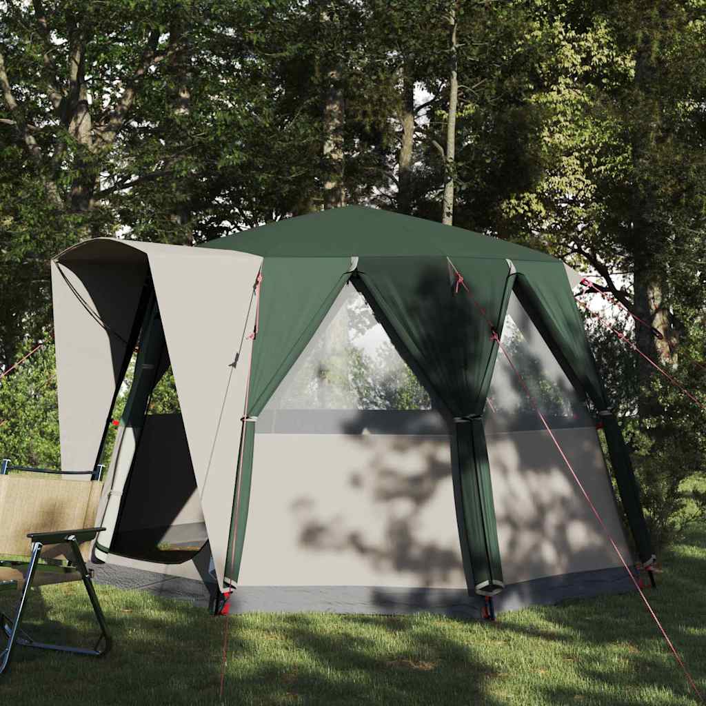Cabine Tent 3-Persoon met dak Groen en Wit 320 x 320 x 203 cm