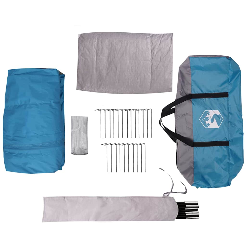 Cabine Tent 3-Persoon met dak Blauw en Grijs 320 x 320 x 203 cm