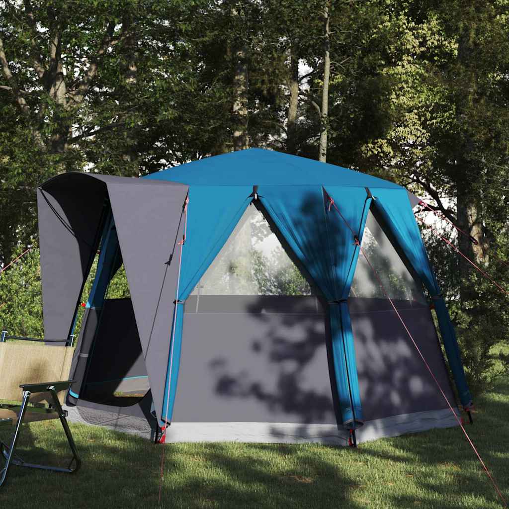 Cabine Tent 3-Persoon met dak Blauw en Grijs 320 x 320 x 203 cm