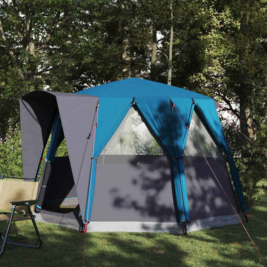 Cabine Tent 3-Persoon met dak Blauw en Grijs 320 x 320 x 203 cm
