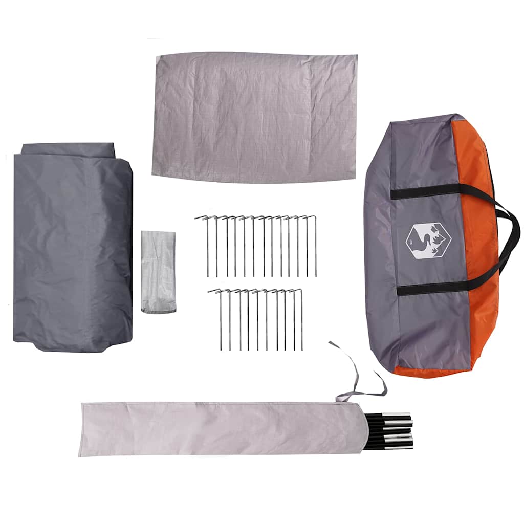 Cabine Tent 3-Persoon Grijs en Oranje 320 x 320 x 203 cm