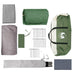 Tunnel Tent 4-Person met dak Groen en Wit 740 x 370 x 220 cm