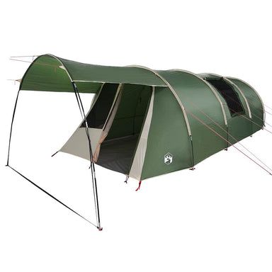 Tunnel Tent 4-Person met dak Groen en Wit 740 x 370 x 220 cm