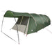 Tunnel Tent 4-Person met dak Groen en Wit 740 x 370 x 220 cm