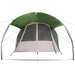 Tunnel Tent 4-Person met dak Groen en Wit 740 x 370 x 220 cm