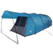 Tunnel Tent 4-Person met dak Blauw en Grijs 740 x 370 x 220 cm