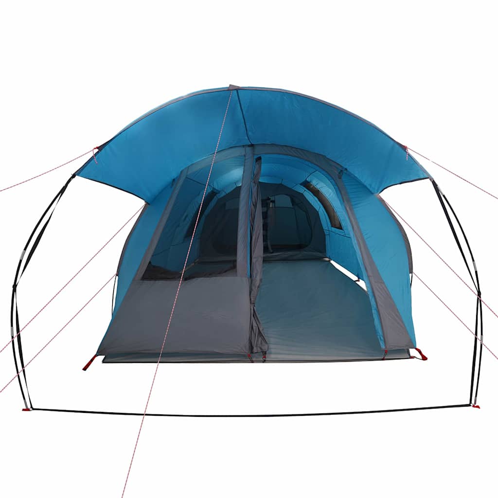 Tunnel Tent 4-Person met dak Blauw en Grijs 740 x 370 x 220 cm