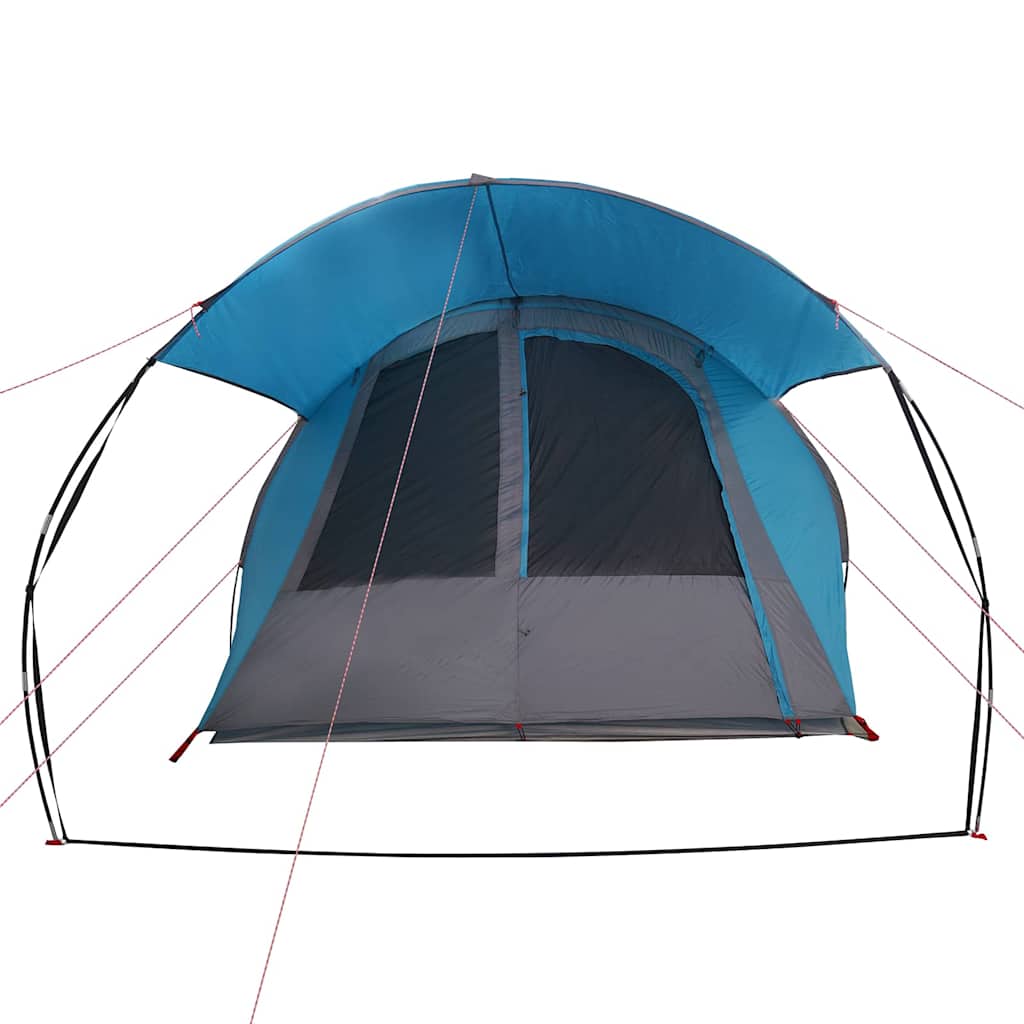 Tunnel Tent 4-Person met dak Blauw en Grijs 740 x 370 x 220 cm